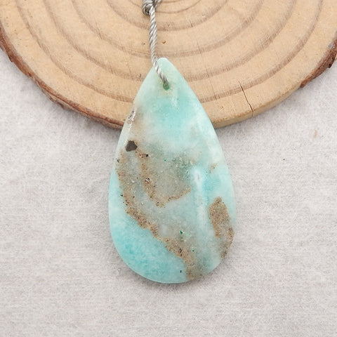 1 SET Natural Hemimorphite Gemstone Earrings Beads and Gemstone Pendant,Semi-Precious Gemstones for Jewelry Making,27x10x4mm,3.5g,37x22x6mm,6.9g