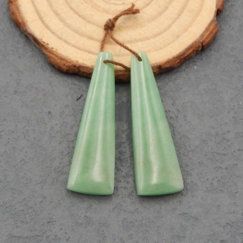 Natural Green Aventurine Earrings Beads 43X13X5mm, 10g
