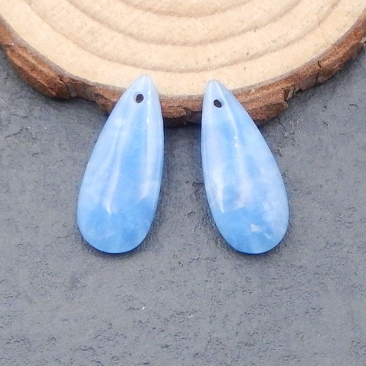 Blue Onyx Earring Beads 24*10*3mm, 2.7g