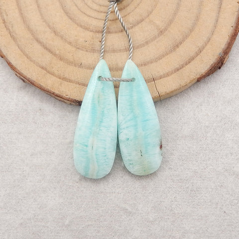 1 SET Natural Hemimorphite Gemstone Earrings Beads and Gemstone Pendant,Semi-Precious Gemstones for Jewelry Making,27x10x4mm,3.5g,37x22x6mm,6.9g