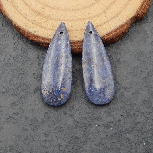Natural African Sodalite Earring Beads 31x11x4mm, 4.3g