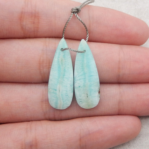 1 SET Natural Hemimorphite Gemstone Earrings Beads and Gemstone Pendant,Semi-Precious Gemstones for Jewelry Making,27x10x4mm,3.5g,37x22x6mm,6.9g