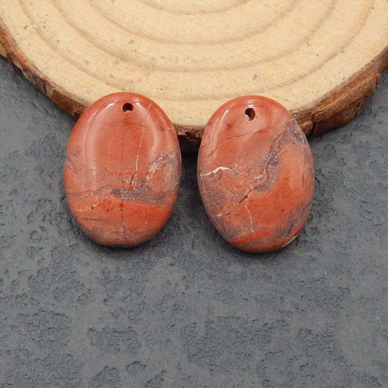 Paire de boucles d'oreilles en pierres précieuses naturelles de la rivière Rouge, 20x15x5 mm, 5,5 g