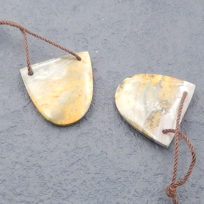 Natural BumbleBee Jasper Earring Beads 22x22x4mm, 7.8g