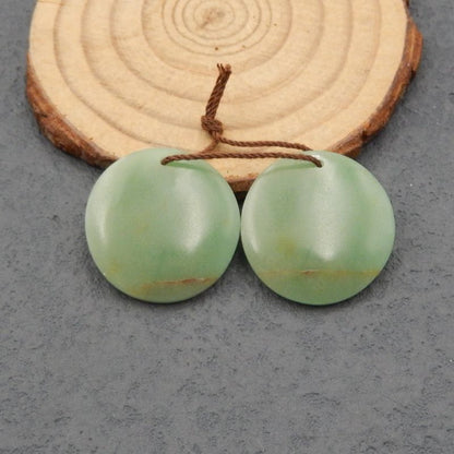 Natural Green Aventurine Earring Beads 23x23x4mm, 7.8g
