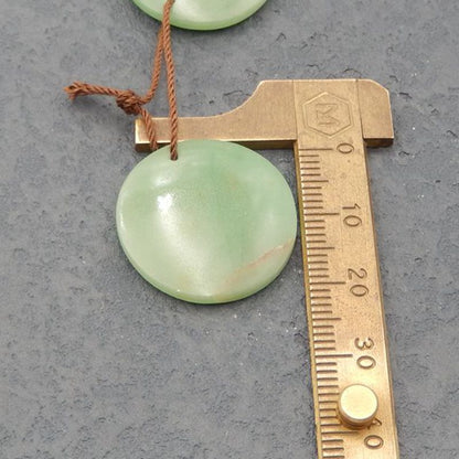 Natural Green Aventurine Earring Beads 23x23x4mm, 7.8g