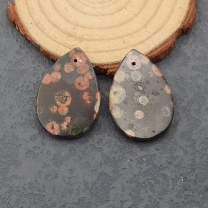 Natural Poppy Jasper Earring Beads 30x20x3mm, 8.7g