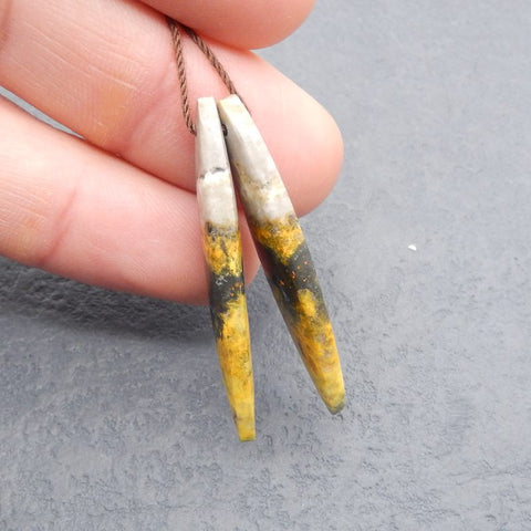 Natural Bumblebee Jasper Earring Beads 42*10*5mm, 6.1g