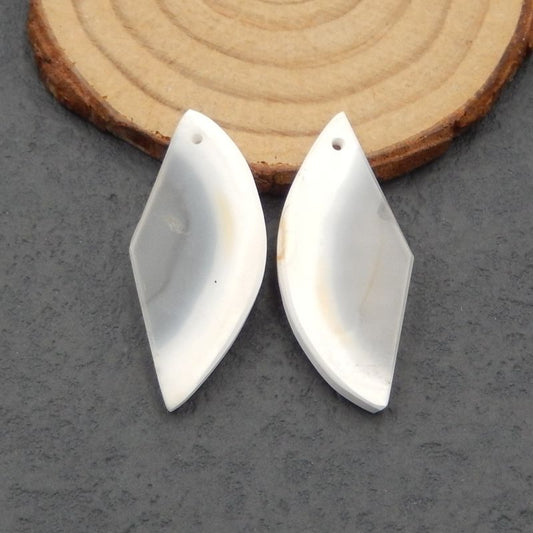 Natural Agate Earring Beads 36*16*3mm, 5.3g