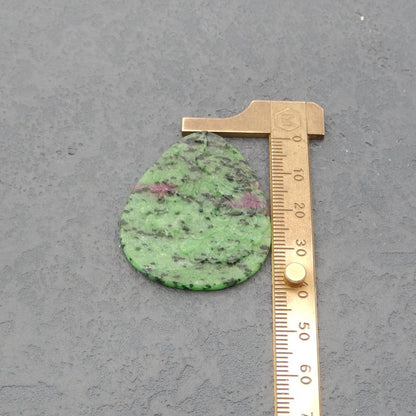 Natural Ruby And Zoisite Carved peacock Cabochon 42x35x4mm, 10.8g