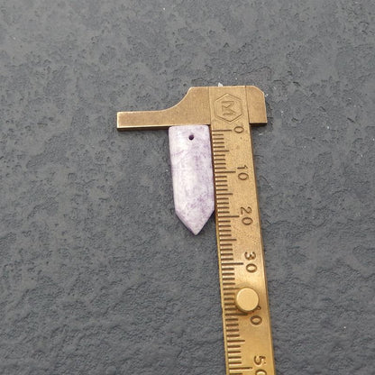 Paire de boucles d'oreilles en agate de dentelle violette, 26 x 9 x 4 mm, 4,04 g