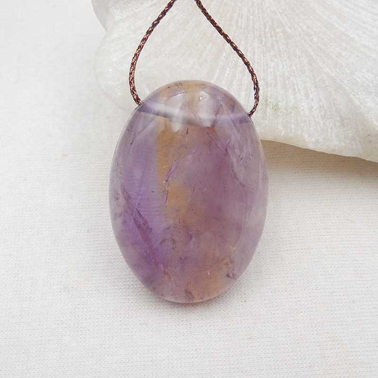 Natural Amethyst Pendant Bead 40x29x10mm, 19.3g