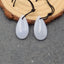 Paire de Boucles d'Oreilles Agate Dentelle Bleue Naturelle, 20x10x4mm, 2.5g