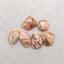 6 PCS Natural Argentina Rhodochrosite Cabochons,19x12x4mm, 12x4mm, 8.9g