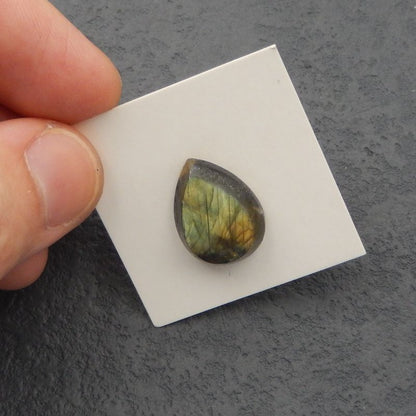 Cabochon en pierre gemme goutte de labradorite naturelle, 20x15x6mm, 4.0g