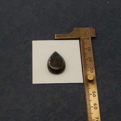 Cabochon en pierre gemme goutte de labradorite naturelle, 20x15x6mm, 4.0g