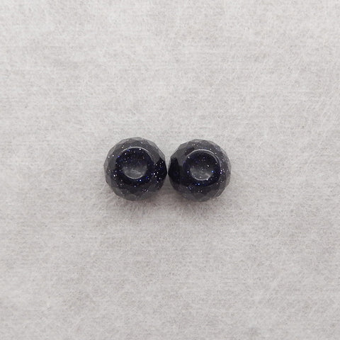 Blue Sand Sun Sitara Gemstone Earring Beads, Top Half Drilled,Jewelry DIY Making, 8x10mm, 2.3g