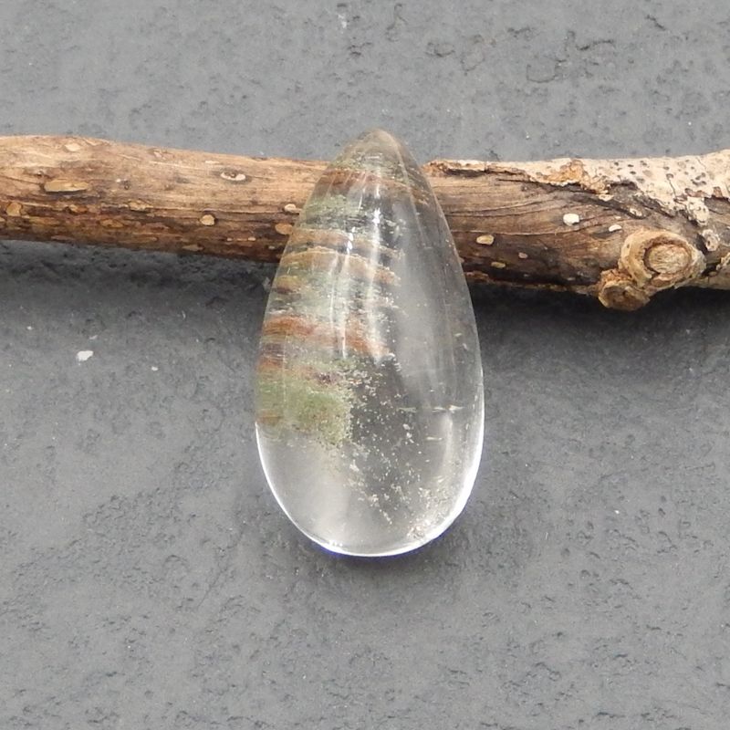 Natural Ghost Quartz Cabochon 29x15x11mm, 7.5g