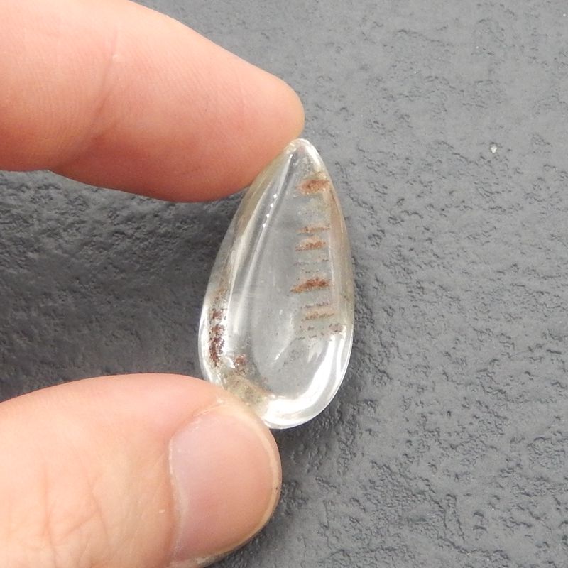 Natural Ghost Quartz Cabochon 29x15x11mm, 7.5g