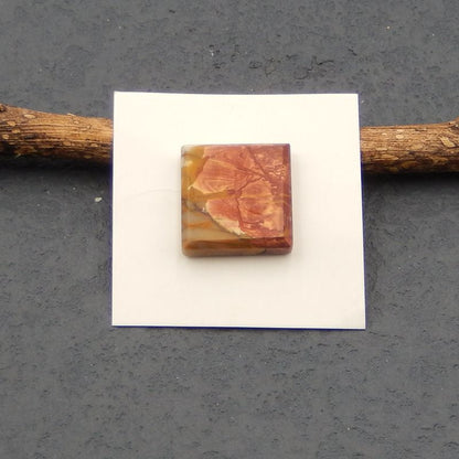 Cabochon en pierres précieuses de jaspe rouge naturel, 18x18x5 mm, 4,0 g