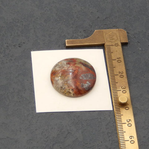 Natural Waring States Red Agate Cabochon 25x25x6mm, 5.8g