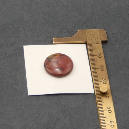 Cabochon rond en jaspe rouge naturel 18 mm, 18 x 18 x 4 mm, 2,6 g