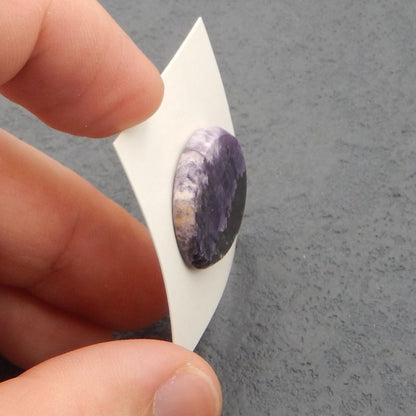 Cabochon en pierre gemme Sugilite naturelle, 26x19x3mm, 3.6g