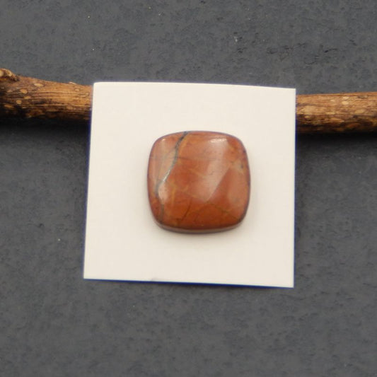 Cabochon en pierres précieuses de jaspe rouge naturel, 20 x 20 x 5 mm, 4,4 g
