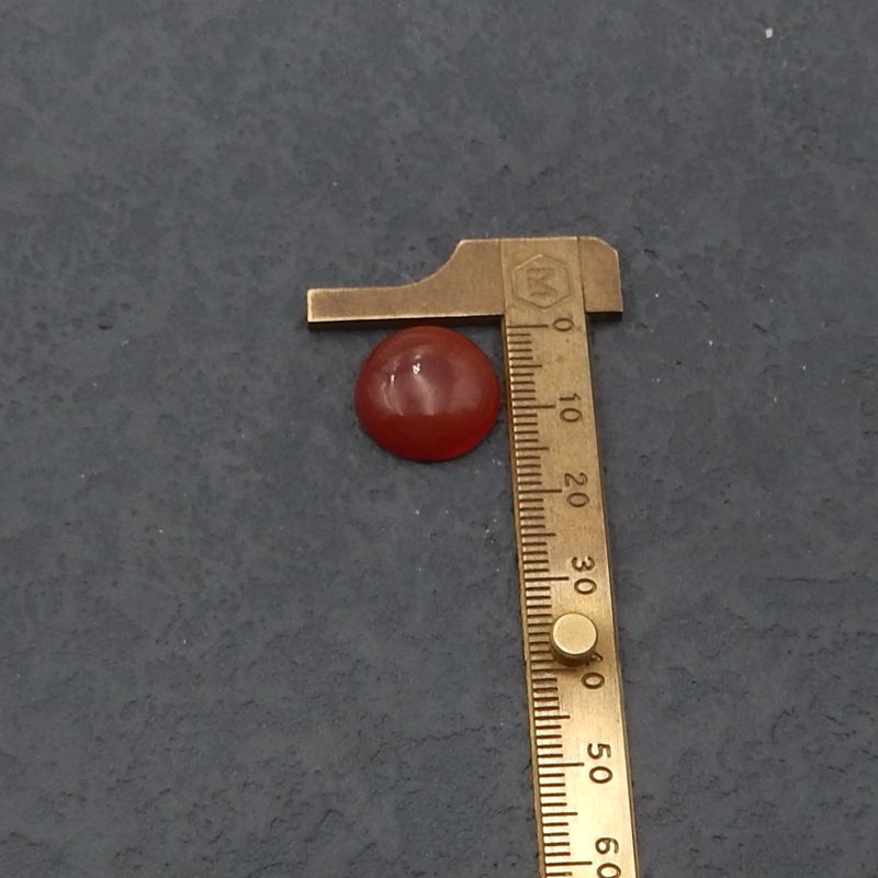 Natural Red Agate Cabochon 16x16x6mm, 2.2g