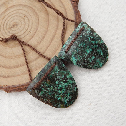 Natural African Turquoise Earring Beads 17*20*3mm, 4.4g