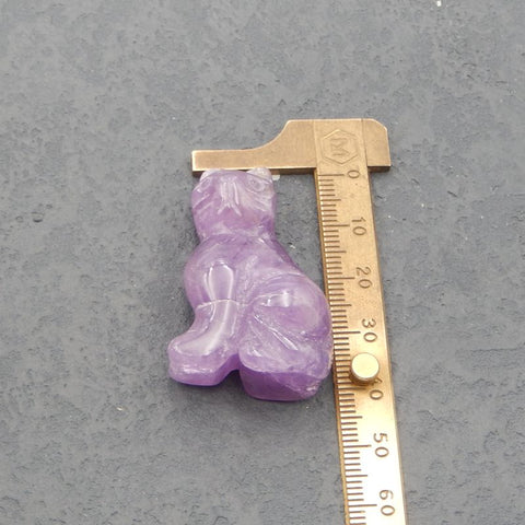Natural Amethyst Carved Cat Cabochon,40x26x17mm, 21.6g