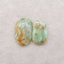 2 PCS Natural  Chrysocolla Gemstone Cabochons, 23x15x4mm,21×13×4mm,4.4g