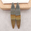 Natural Us Biggs 碧玉宝石耳环一对，39x9x4mm，5.3g