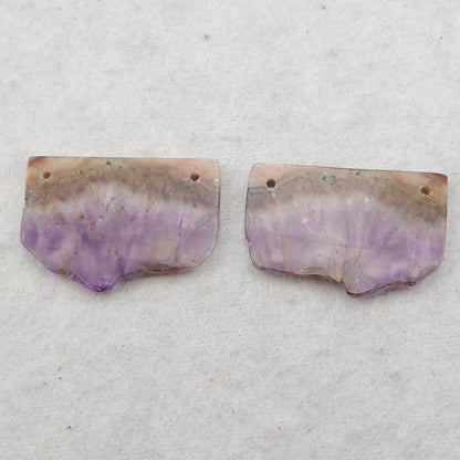 Natural Amethyst Earring Beads 22*20*3mm, 6.2g