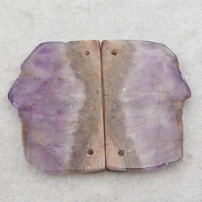 Natural Amethyst Earring Beads 22*20*3mm, 6.2g