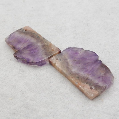 Natural Amethyst Earring Beads 22*20*3mm, 6.2g