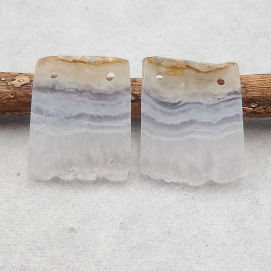 Natural Crazy Lace Agate Earring Beads 21*17*3mm, 5.5g