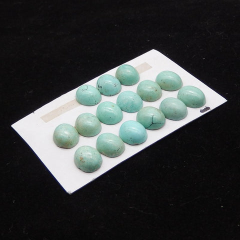 15 PCS Natural Turquoise Cabochons 11x9x4mm, 9.3g