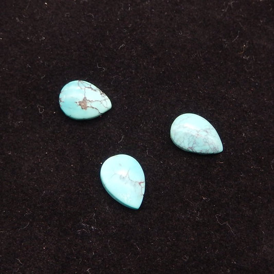 3 pcs Natural Turquoise Cabochons  13*9*3.5mm, 1.7g