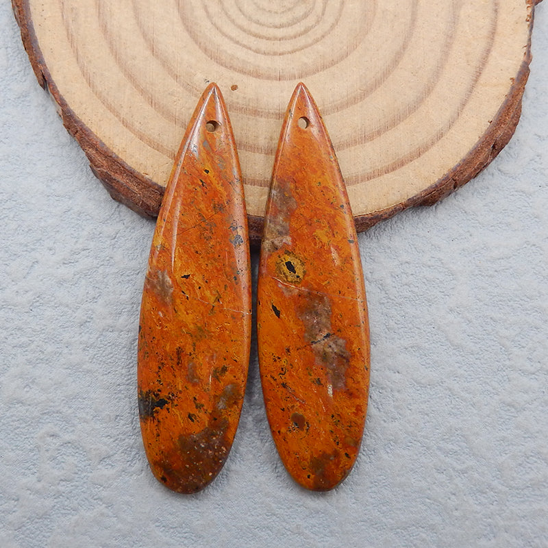 Bumble Bee Stone Teardrop Boucles d'oreilles paire de pierres pour faire des boucles d'oreilles, 41x14x5mm, 8.5g