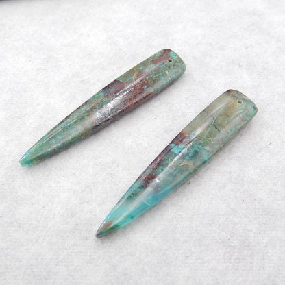 Natural Chrysocolla Earring Beads 42*11*5mm, 6.7g