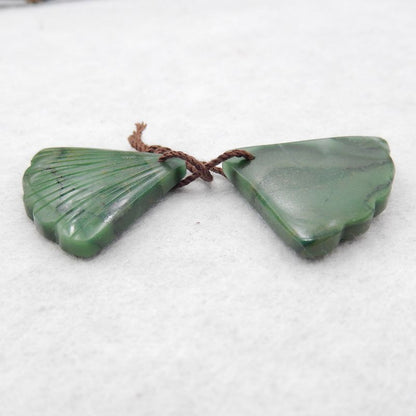 Natural Buddstone (African Jade) Earring Beads 21*26*4mm, 6g