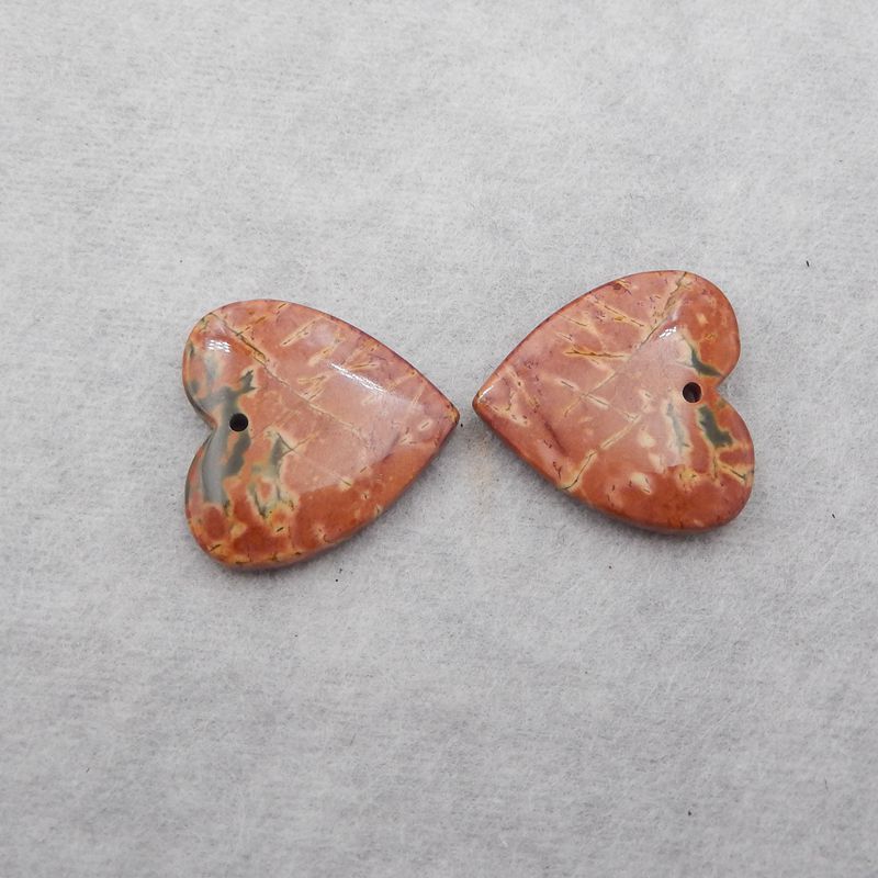 Natural Red Creek Jasper Earring Beads 20*20*4mm, 4.8g