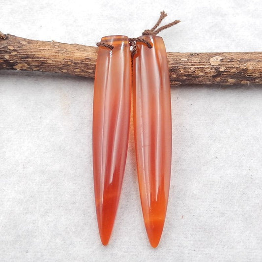 Natural Red Agate Earring Beads 47*8*4mm, 5.5g