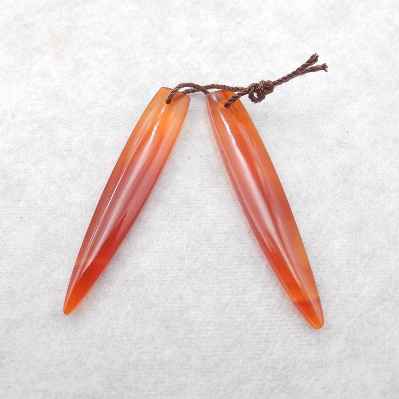 Natural Red Agate Earring Beads 47*8*4mm, 5.5g