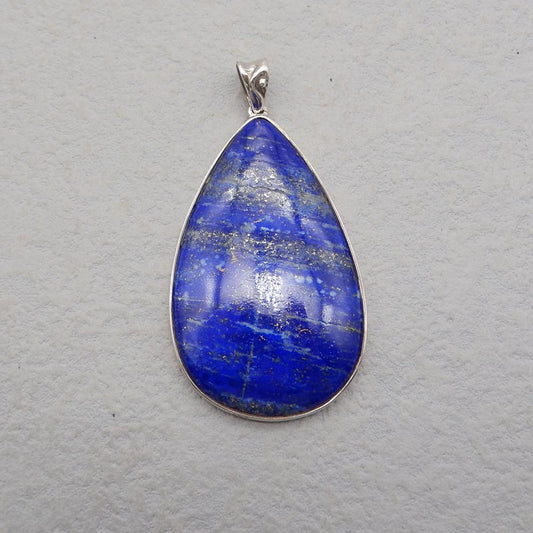 Natural Lapis Lazuli Pendant with 925 Sterling Silver 52*33*6mm, 19.7g
