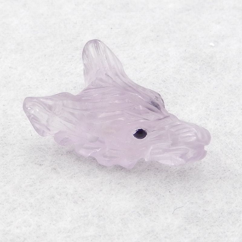 Natural Amethyst Carved wolf head Pendant Bead 22*16*10mm, 4.3g