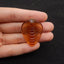 Hand Carved Yellow Quartz Snake (Cobra) Gemstone Pendant Bead, 35x26x11mm, 10.1g