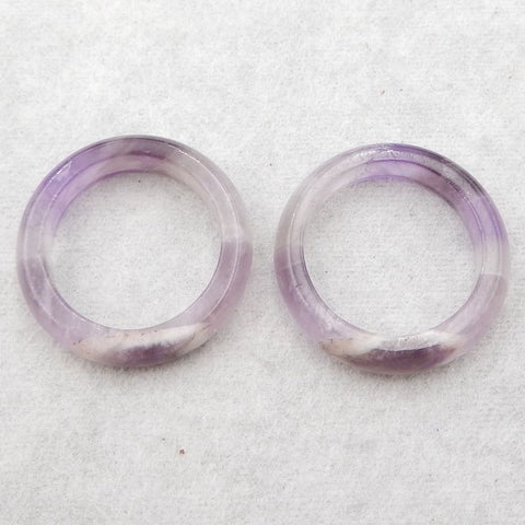 Natural Amethyst Carved Circles Earring Beads,28×28×6mm, 8.7g