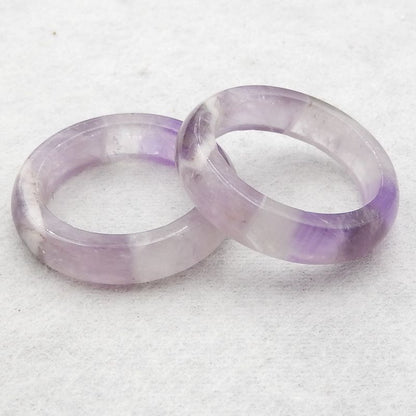 Natural Amethyst Carved circles Earring Beads 28*28*6, 8.7g